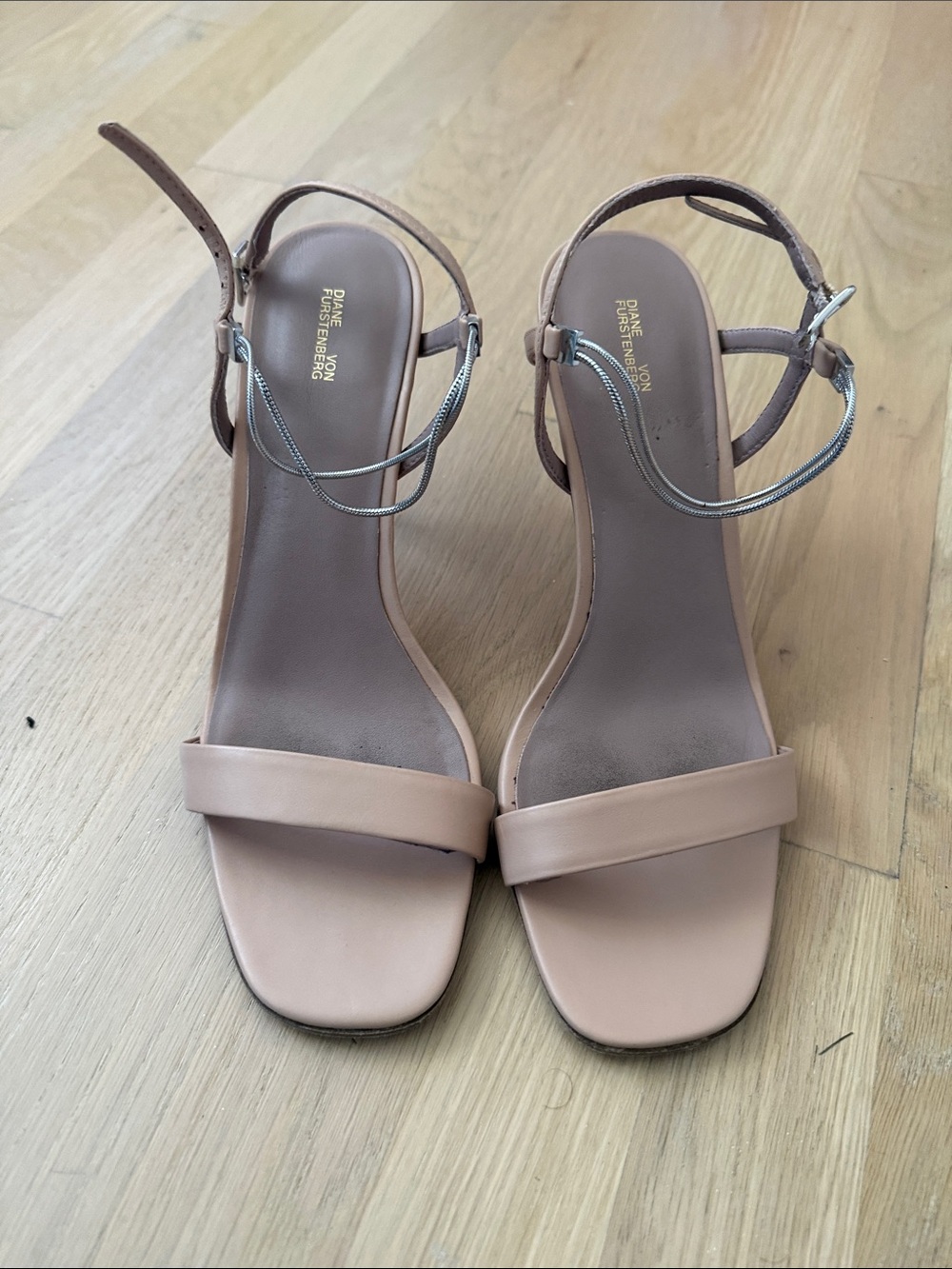 Diane Von Furstenberg Blush Pink Ankle-Strap Sandals